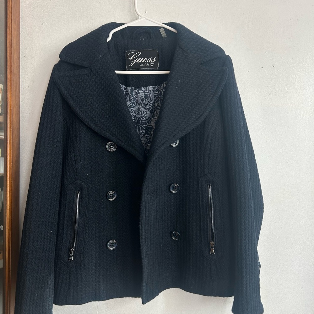 Guess Women's Dark Navy Peacoat